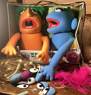 Disney Muppets Whatnot Workshop FAO Schwartz Large Hand Puppets Lot Orange/blue • $99.99