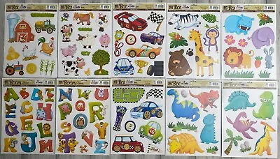 £0.99 • Buy WALL STICKER BUNDLE - Ten Sheets Of Stickers For Boy Girl Kids Bedroom Nursery