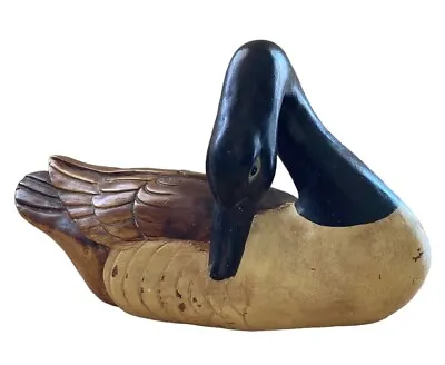 Vtg Giftcraft Home Decor Duck Decoy Tabletop Resin Wood Look Distressed Flaw 13” • $14.99