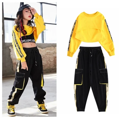 £11.66 • Buy Girls Jazz Street Dance Costume Hip Hop Clothes Kids Sweatshirt Stage Clothing