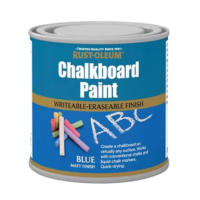 Rust-Oleum Chalkboard Paint Blue Matt 750ml Durable Quick-Drying Formulation • £16.89