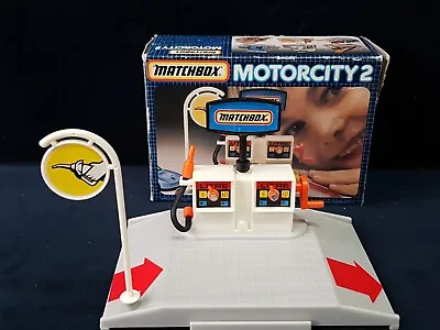 Matchbox Motorcity 2 Petrol Station Boxed Vintage 1985 Great For Display. • $18.94