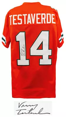 Vinny Testaverde Signed Orange Throwback Custom Football Jersey - (SCHWARTZ COA) • $147.26