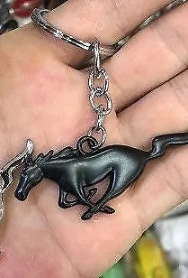 Ford Mustang Pony Metal Key Chain GT Cobra Saleen Shelby Keychain Black 4.6 • $9.25