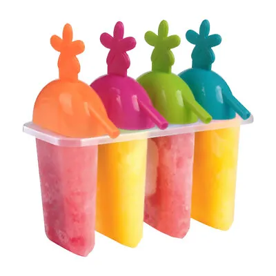 4Pcs Block Moulds/Ice Cream Molds/Icy Pole Jelly Pop Popsicle Maker Mould Kit M1 • $10.27