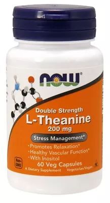 NOW Foods  L-Theanine With Inositl 200mg   Free P&P • £21.40