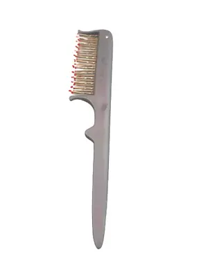 Teasing Comb Men Women Hairbrush Steel Pin Hair Combs Fine Bristles Brush Black • £3.45