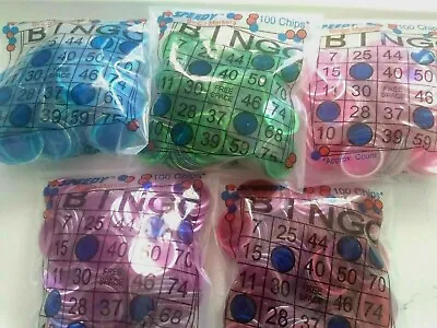 500 Magnetic Bingo Chips Blue Green Pink Purple Red 100 Each Of 5 Colors • $15.99