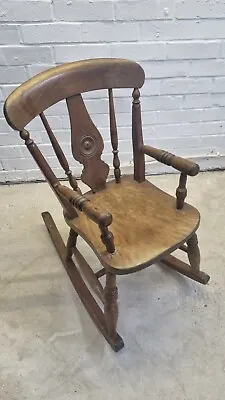 £145 • Buy Antique Windsor Oak Child Rocking Chair,nursery,playroom, Display