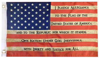 USA Pledge Of Allegiance Vintage 100D Poly Nylon 12x18 Boat Flag Banner Grommets • $9.88