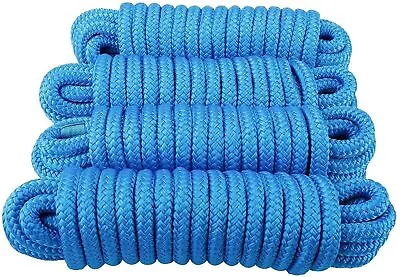4-Pack 5/8 Inch 25 FT Double Braid Nylon Boat Dockline Mooring Rope Anchor Line • $57.99