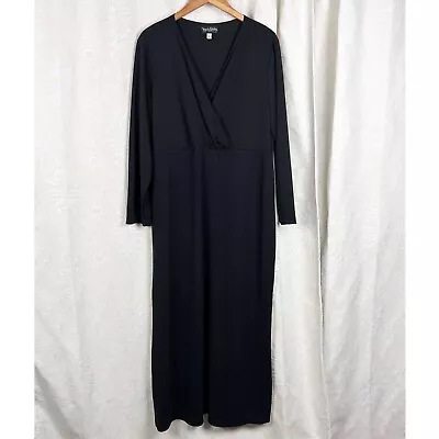 Diane Von Furstenberg DVF Concepts Thigh-high Slit Crossover Black Maxi Dress L • $40