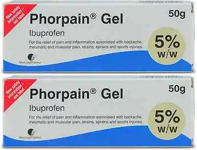 Phorpain Ibuprofen Gel 50g | Pain Relief | MAX ONE PER ORDER |  X 2 • £10.99