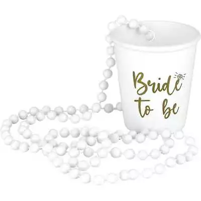 Bachelorette Party Hens Night Bride To Be Girls Night White Shot Glass Necklace • $3.99