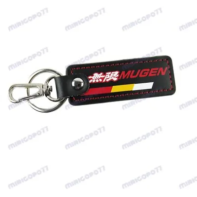 For MUGEN POWER Black Leather Key Fob Keyring Keychain Tag Lanyard Honda Civic • $9.99