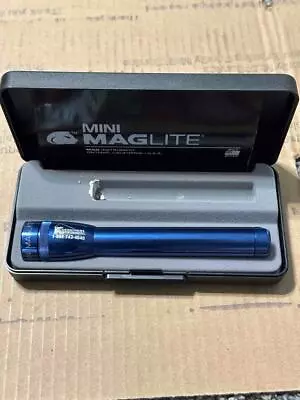 Mini Maglite W/ Original Case Tiny Compact Small Halogen Flashlight Tested Blue • $19.95