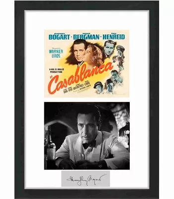 Casablanca Humphrey Bogart Movie Star  Framed Photo Collage  14 X 20 Signature • $59.95