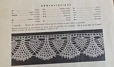 S-957 Vintage LEAFLET PINEAPPLE EDGING X1 PATTERN To CROCHET  (Repro) • $3.99