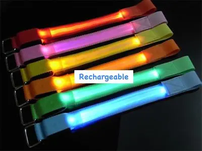 REFLECTIVE ARMBAND ANKLE USB RECHARGEABLE LED Light Running Cycling Night Safety • $7.45