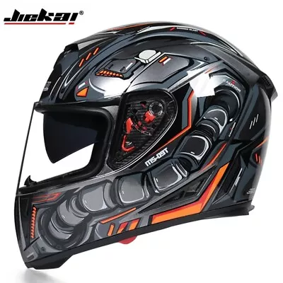 Full Face Motorcycle Helmet Dual Lens Racing Motocross Moto Helmets DOT Approved • $86.15