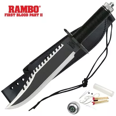 First Blood Part 2 Survival Hunting Knife Leather Sheath • $39.95