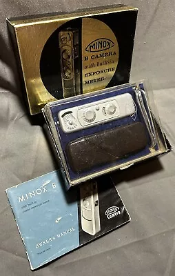 Vintage Minox B Camera In Box With Chain Papers Leather Case + B-C Flash • $85