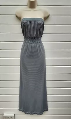 Maxi Dressblue Stripebandeauhippieboho60's70's80svintage Looksize 12-14 • £5.99