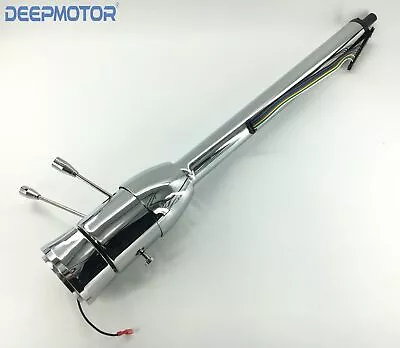 32'' Chrome Floor Shift Tilt Manual Steering Column With Wheel Adapter No Key • $179.99