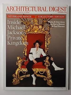 ARCHITECTURAL DIGEST Magazine W/ MICHAEL JACKSON Inside Neverland (Nov 2009) • $19.99