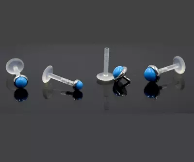 £11.99 • Buy COBALT BLUE Stone Bioflex Helix Cartilage Conch Ear Labret Tragus Lip Stud Bar