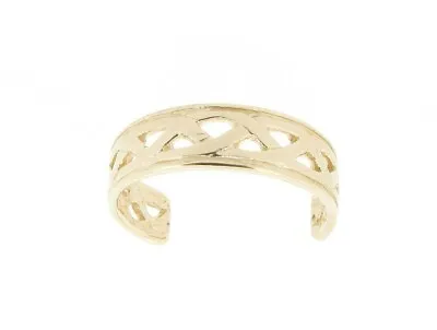 Solid 9ct Yellow Gold Celtic Infinity Knot Design Adjustable Toe Ring Made In UK • £54.99