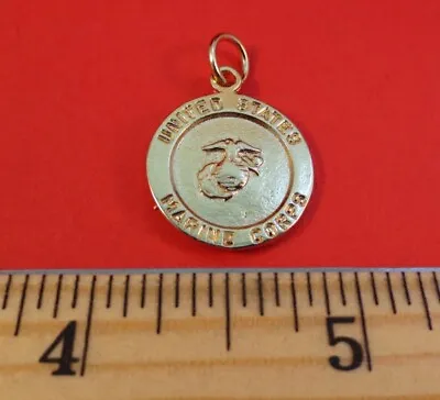 14kt Ep Marine Corps  / St. Christopher Two Sided Charm  With 24   Rope Chain • $15.16