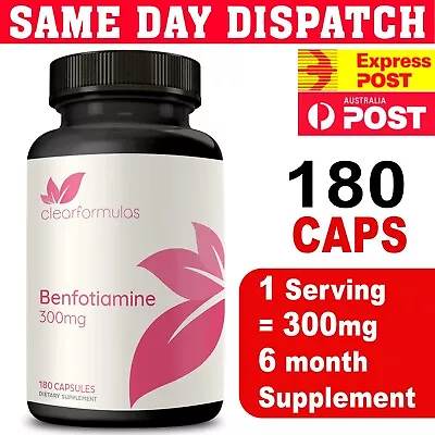 ClearFormulas Benfotiamine 300mg 180 Capsule Premium Non-GMO Vegan & Gluten-Free • $54.50