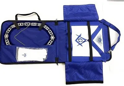 Masonic Regalia Blue Lodge Master Mason +APRON + COLLAR + GLOVES + CASE- Package • $75