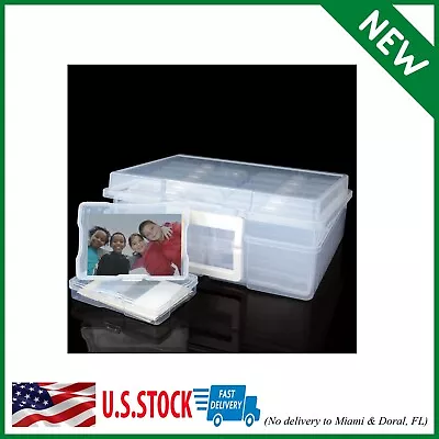 4 X 6 Photo Storage Box Clear Photo Organizer Case Holds 1600 Pictures Plactic • $35.09