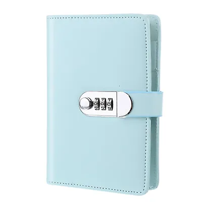A6 Diary With Lock Journal With Lock Cute Leather Binder Refillable Paper Blue • $32.22