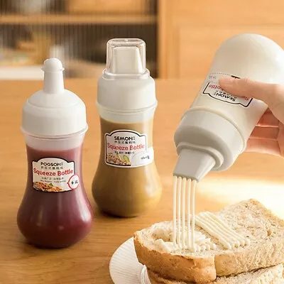 £4.21 • Buy 5 Hole DIY Squeeze Condiment Bottles With Nozzles Plastic Ketchup Mustard 