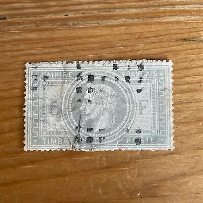 France: 1869 Classic Era Stamp 5fr. Napoleon Iii Scott #37 Faults • £10