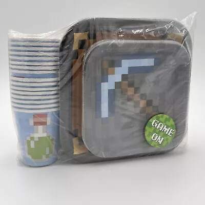 Minecraft Birthday Party Decorations Tablecloth Plates & Napkins • $13.98