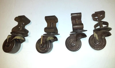 $30 • Buy Lot Of 4 Vintage Antique Metal Wheel Furniture Casters