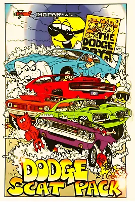 Vintage Reproduction Racing Poster Dodge Scat Pack 2nd Gen | POSTER 24 X 36 INCH • $23.99