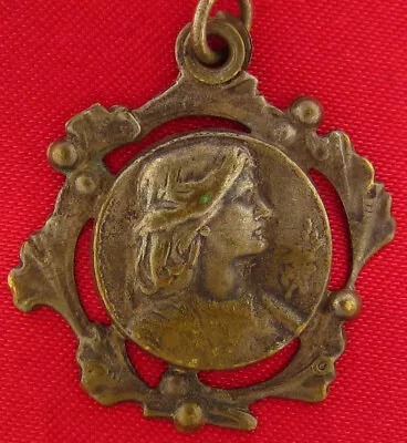 Antique JOAN OF ARC Medal French Religious Medal Hollow Light In Weight Pendant • $27.99