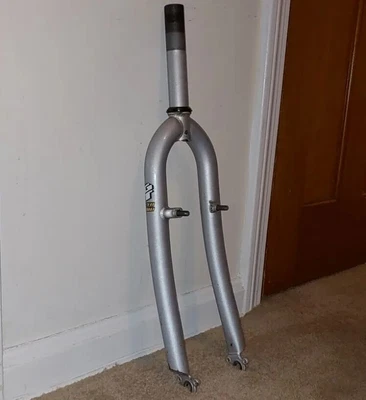 $96.66 • Buy GT Silver Chro-Mo 26  Rigid Bike Fork 1-1/8 Threades V Brake Canti Black QR