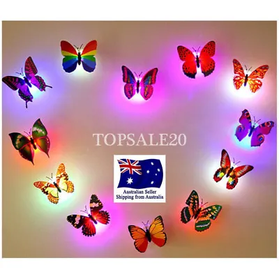 $5.99 • Buy 3D Butterfly LED Light Art Design Decal Wall Stickers Home Mural Room