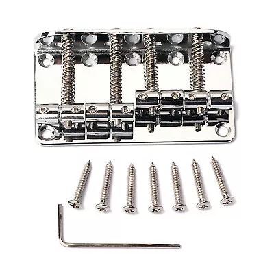 Metal 4 String Bridge For Fender Precision Jazz Bass Guitar Chrome 201B-4 Badass • $12.55