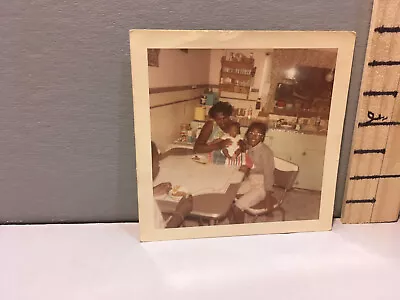 Vintage Photo 50's African American Family Kitchen Table Scene Baby K • $6.99