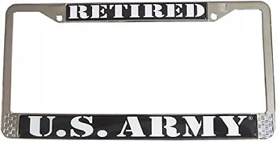 US Army Retired Combat Veteran Auto Chrome License Plate Frame Official Licensed • $17.95