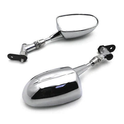 $18 • Buy Chrome Mini Mirrors For Honda Cbr 600Rr Kawasaki Ninja 636 Zx6R Yamaha Yzf R6 R1
