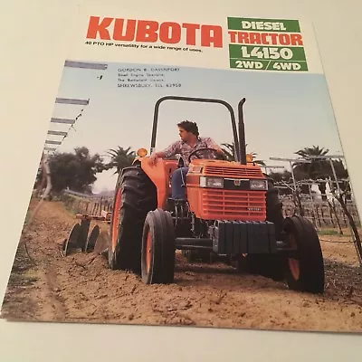 KUBOTA Diesel Tractor L4150 2WD 4WD Original 1984 Vintage Sales Brochure • £12.50