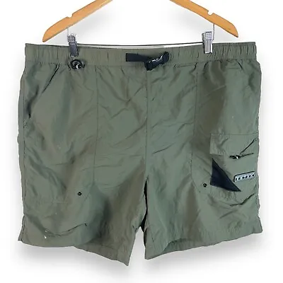 Eddie Bauer EBTEK Nylon Cargo Shorts Mens 2XL Army Green Belted Quick Dry • $19